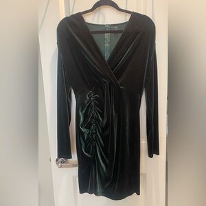 Elegant Dark Green Velvet Dress